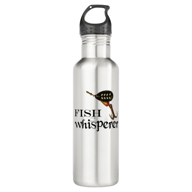 Fish Whisperer With Fishing Lure 710 Ml Water Bottle (Front)