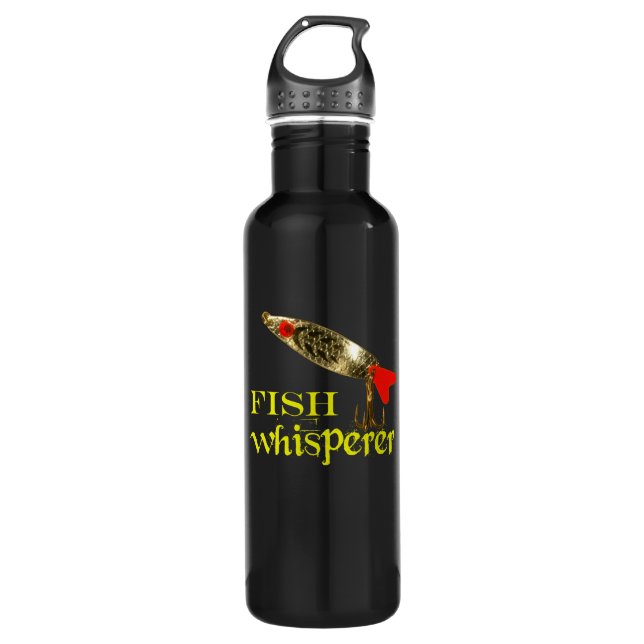 Fish Whisperer With Fishing Lure 710 Ml Water Bottle (Front)