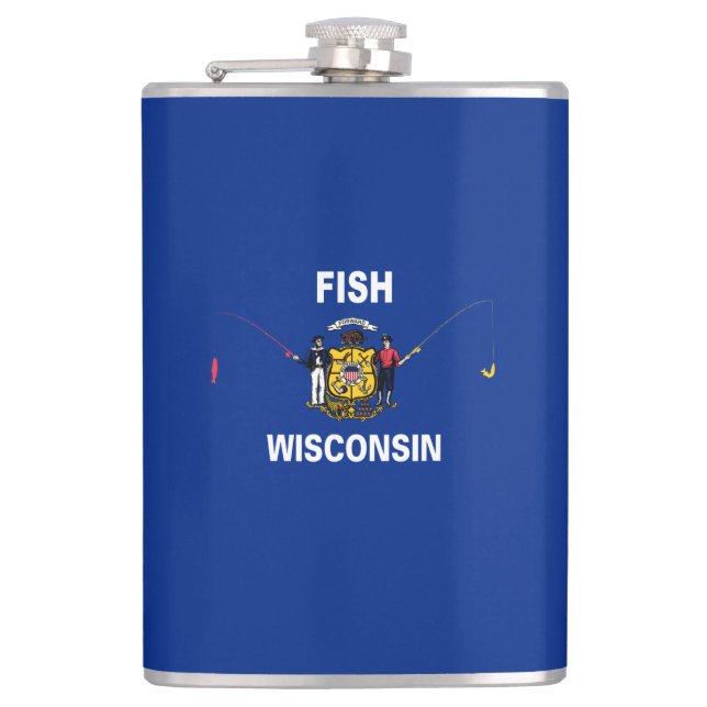 Fish Wisconsin Hip Flask (Front)