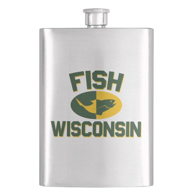 Fish Wisconsin Hip Flask (Front)