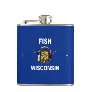 Fish Wisconsin Hip Flask