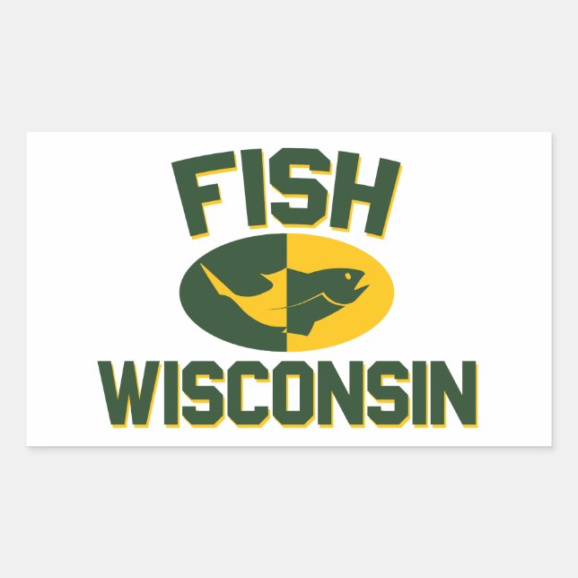 Fish Wisconsin Rectangular Sticker (Front)