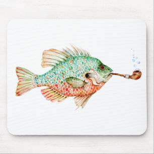 Fish with a Pipe Mouse Pad