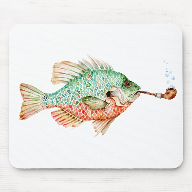 Fish with a Pipe Mouse Pad (Front)