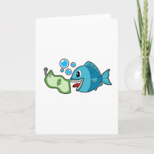Fish with Bank note Card