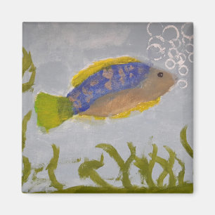 fish with bubbles painting magnet