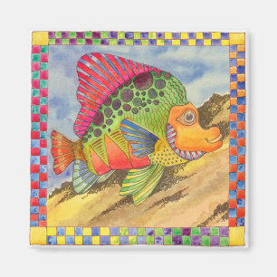 Fish with Chequered Border #1 Magnet