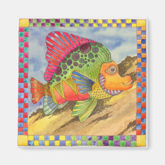 Fish with Chequered Border #1 Magnet