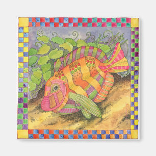 Fish with Chequered Border #5 Magnet
