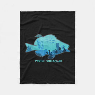 Fish With Fin, Environmental Protection, Climate P Fleece Blanket