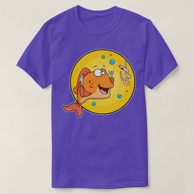 Fish with Knife and Fork T-Shirt (Design Front)