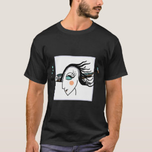 Fish Woman â€” Framed Ink Illustration T-Shirt