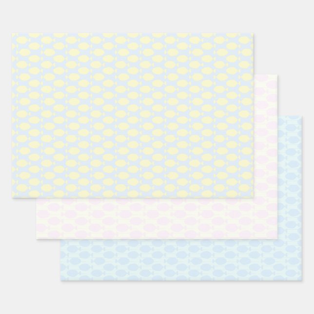 Fish Wrapping Paper Flat Sheet Set of 3 (Set)