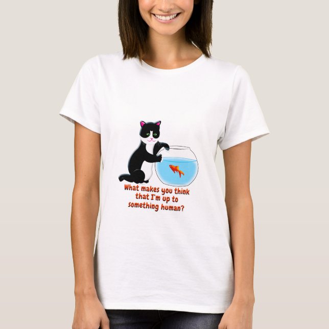 Fishbowl Cat T-Shirt (Front)