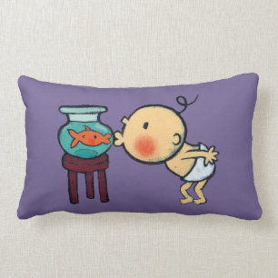 Fishbowl Kisses Orange Goldfish Lumbar Cushion