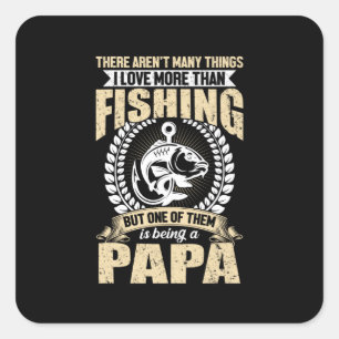 Fisher Art I Love More Than Fishsing Square Sticker
