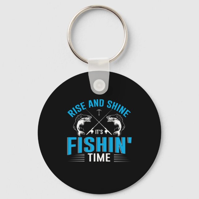 Fisher Art Rise And Shine Fishing Time Key Ring (Front)