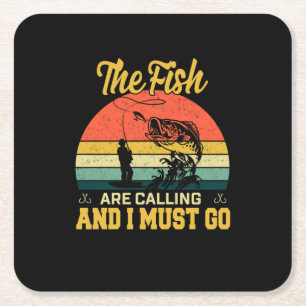 Fisher Art The Fish Are Calling Square Paper Coaster