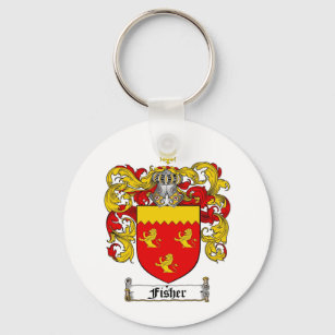 FISHER FAMILY CREST -  FISHER COAT OF ARMS KEY RING