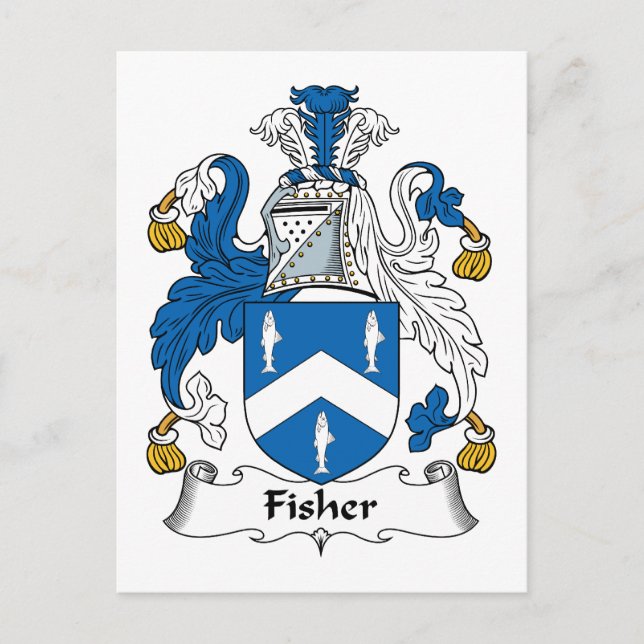 Fisher Family Crest Postcard (Front)