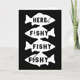 Fisher Fish Fishermen Bait Fishing Rod Boys Girls Card