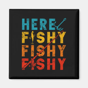 Fisher fish fishermen bait fishing rod boys girls magnet