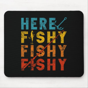 Fisher Fish Fishermen Bait Fishing Rod Boys Girls Mouse Pad