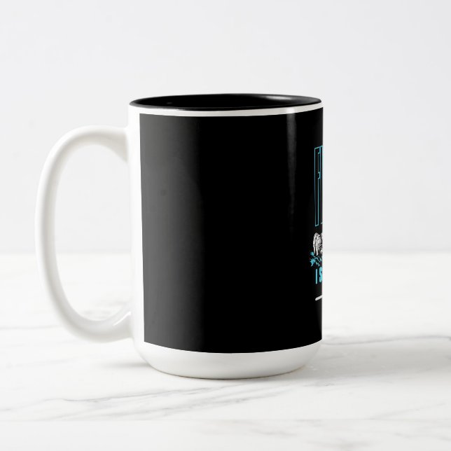 Fisher Fishing Is Cheaper Therapy Two-Tone Coffee Mug (Left)