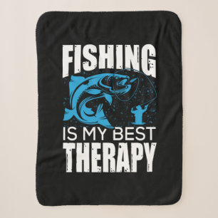 Fisher Fishing Is My Best Therapy Sherpa Blanket