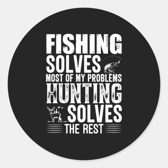 Fisher Fishing Solves Most Of My Problems Classic Round Sticker (Front)