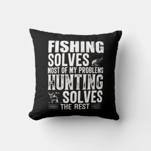 Fisher Fishing Solves Most Of My Problems Cushion