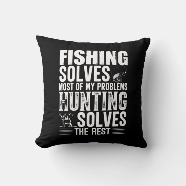 Fisher Fishing Solves Most Of My Problems Cushion (Front)