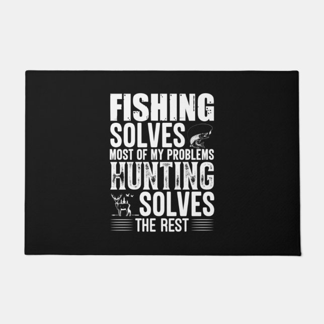Fisher Fishing Solves Most Of My Problems Doormat (Front)