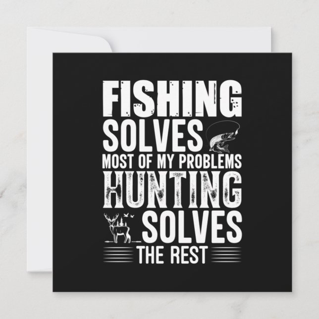 Fisher Fishing Solves Most Of My Problems Invitation (Front)