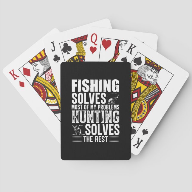 Fisher Fishing Solves Most Of My Problems Playing Cards (Back)