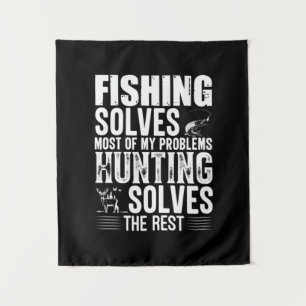 Fisher Fishing Solves Most Of My Problems Tapestry