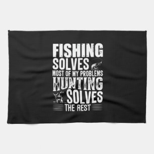 Fisher Fishing Solves Most Of My Problems Tea Towel
