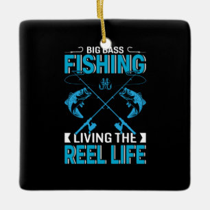 Fisher Gift Big Fishing Living The Life Ceramic Ornament