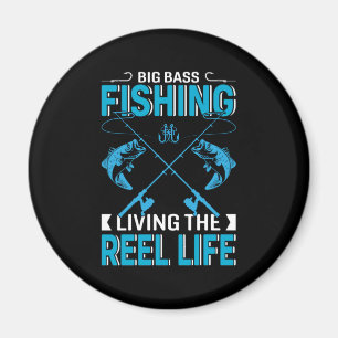 Fisher Gift Big Fishing Living The Life Magnet