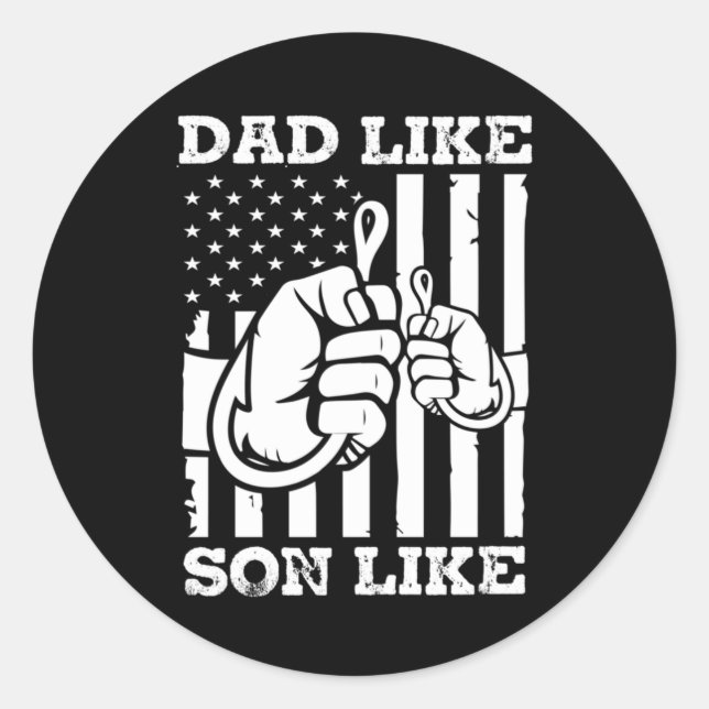 Fisher Gift Dad Like Son Like Classic Round Sticker (Front)