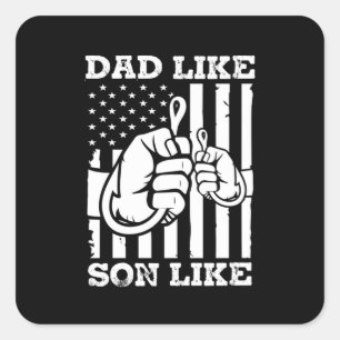 Fisher Gift Dad Like Son Like Square Sticker