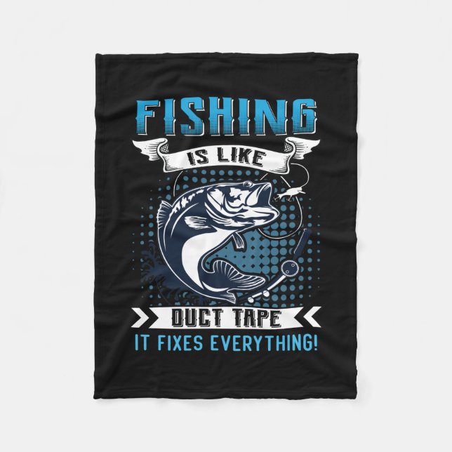 Fisher Gift Fishing Fixes Everything Fleece Blanket (Front)
