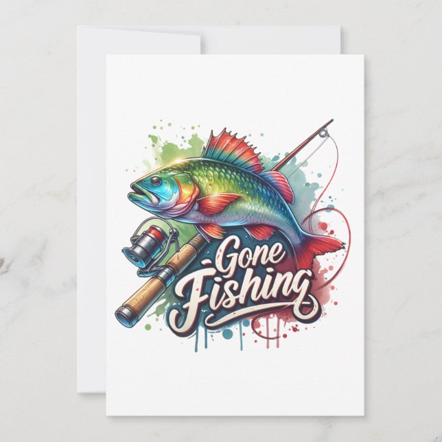 Fisher Gift Gone Fishing Invitation (Front)
