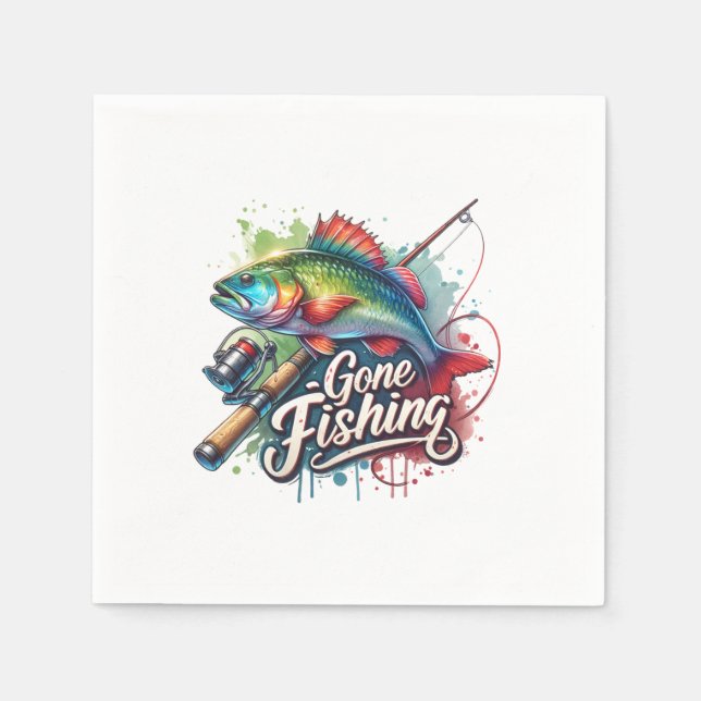 Fisher Gift Gone Fishing Napkin (Front)