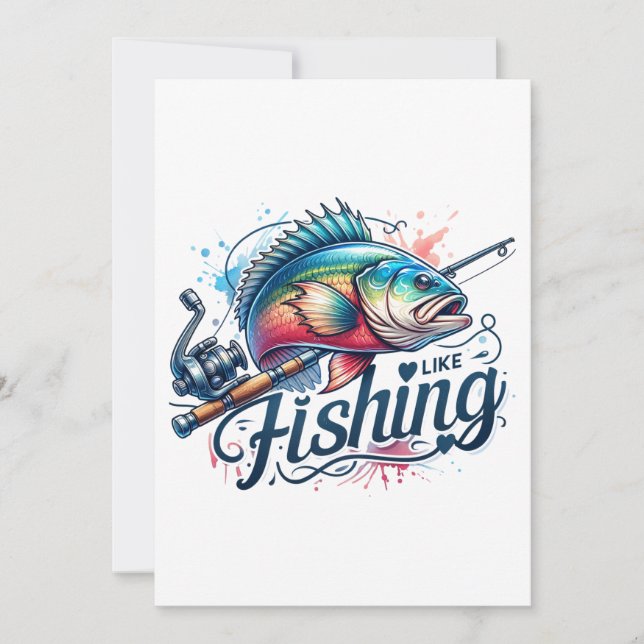 Fisher Gift I Like Fishing Holiday Card (Front)