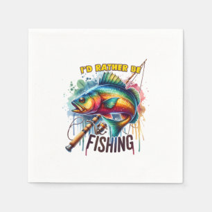 Fisher Gift I Would Rather Be Fishing Napkin