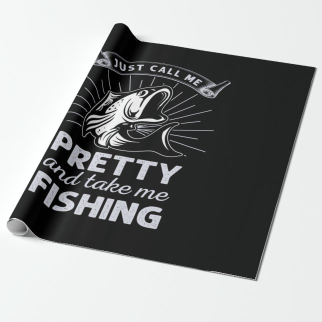 Fisher Gift Just Call Me Pretty Fishing Wrapping Paper (Unrolled)