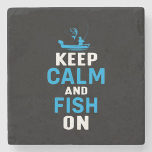 Fisher Gift Keep Calm And Fish On Stone Coaster