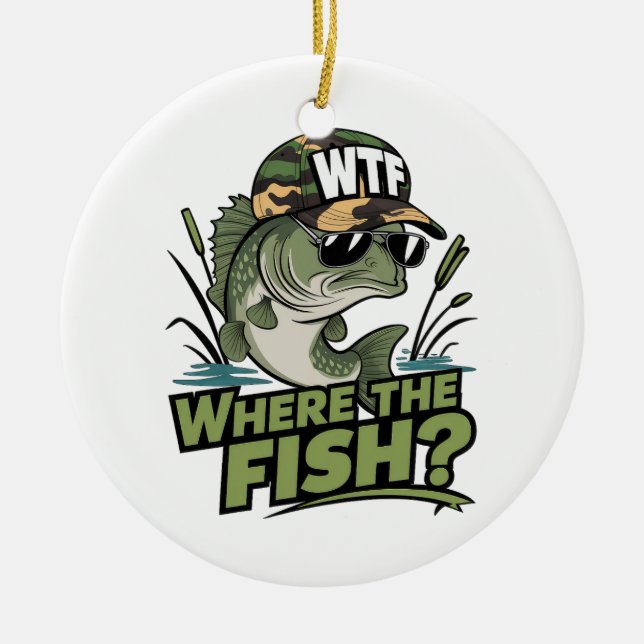 Fisher Gift Where The Fish Ceramic Ornament (Front)