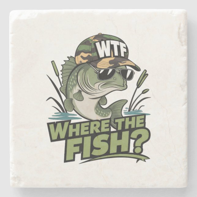 Fisher Gift Where The Fish Stone Coaster (Front)